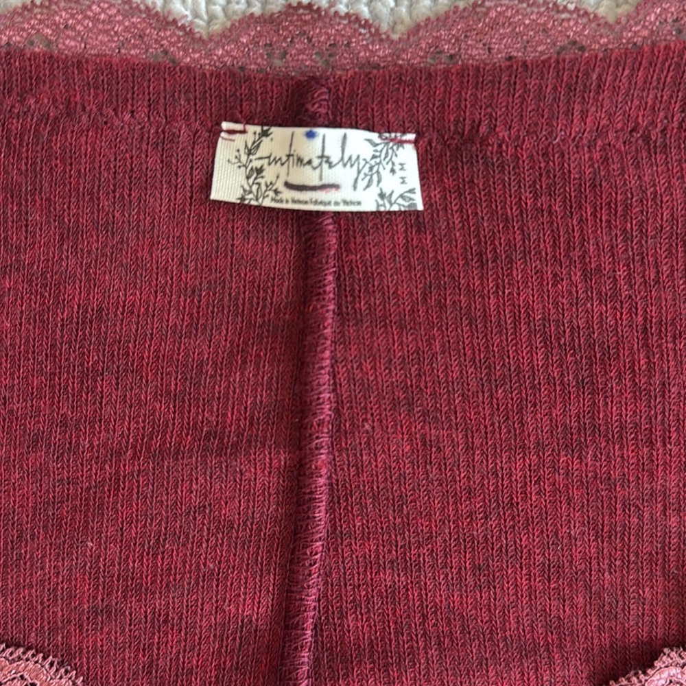 FREE PEOPLE Intimately Big Love Rib Cardi - Ruby Heather NWOT - Picture 5 of 7